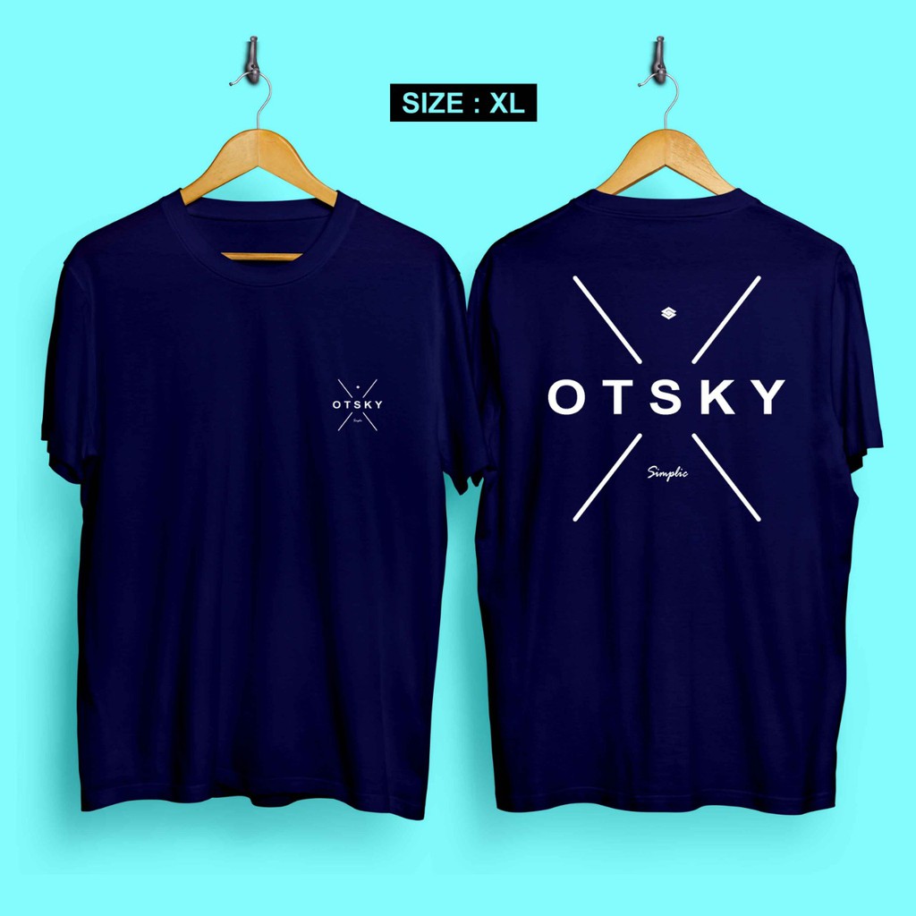Sh3sil - Kaos Pria Kaos Distro XL OTSKY SIMPLIC NavyBlue CN689