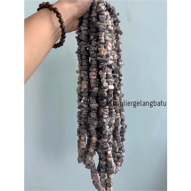 KERIKIL BESAR Batu alam SOFT WHITE JASPER 2cm bahan gelang kalung akik