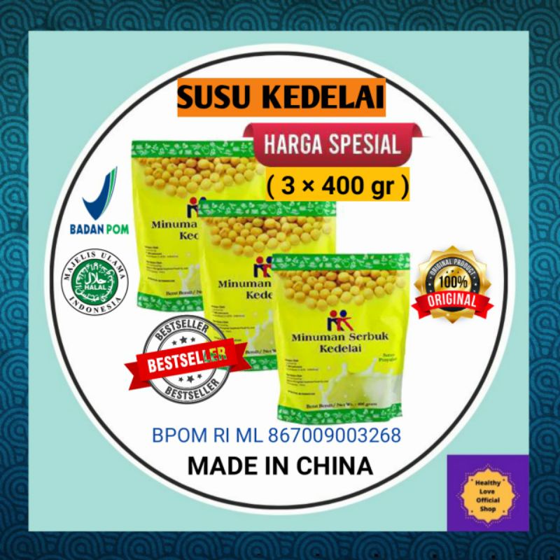 

SusuKacangKedelaiBubuk,SerbukKedelai,Soyabean3Pack×400gram