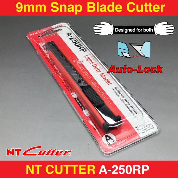 

NT Cutter A-250RP Premium 9mm Blade Auto Lock Orinal Japan Pisau Kater Jepang Bagus