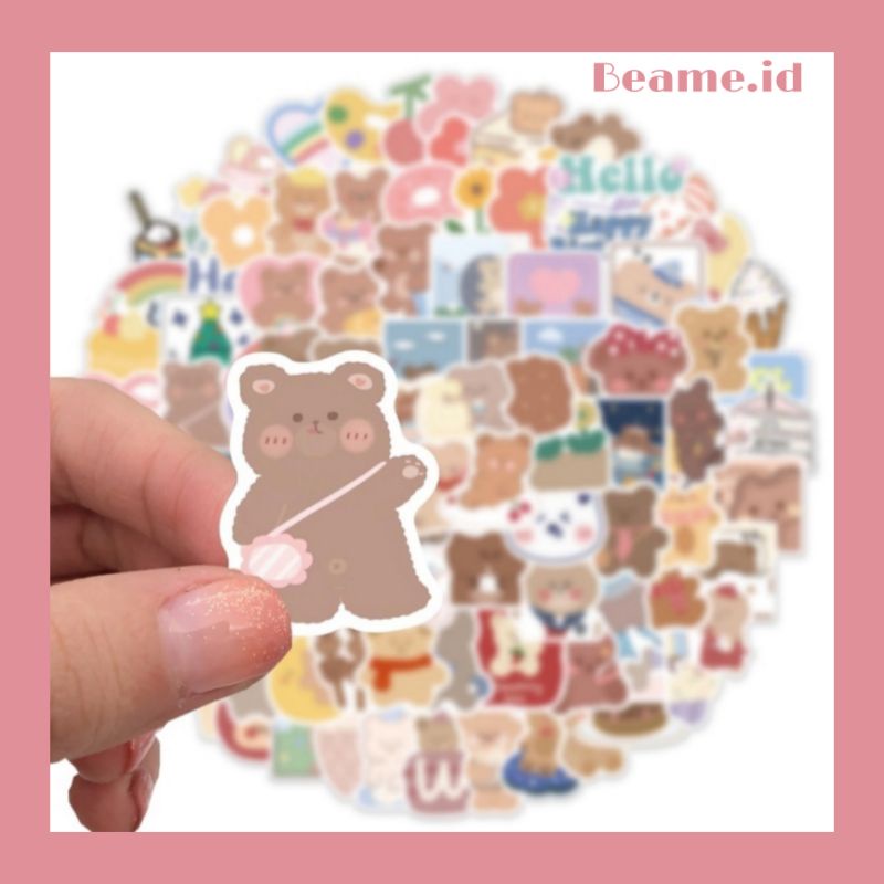 

Stiker Aesthetic Cute Bear Tahan Air Tumblr Boju