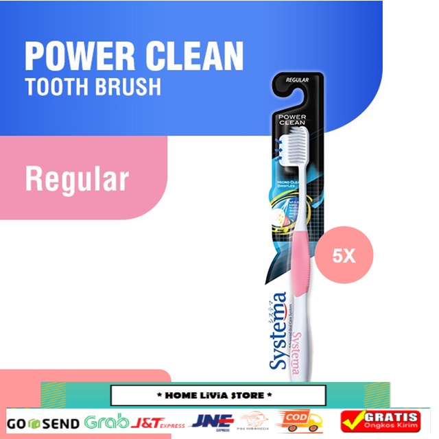 Systema Toothbrush Power Clean Regular Head x5