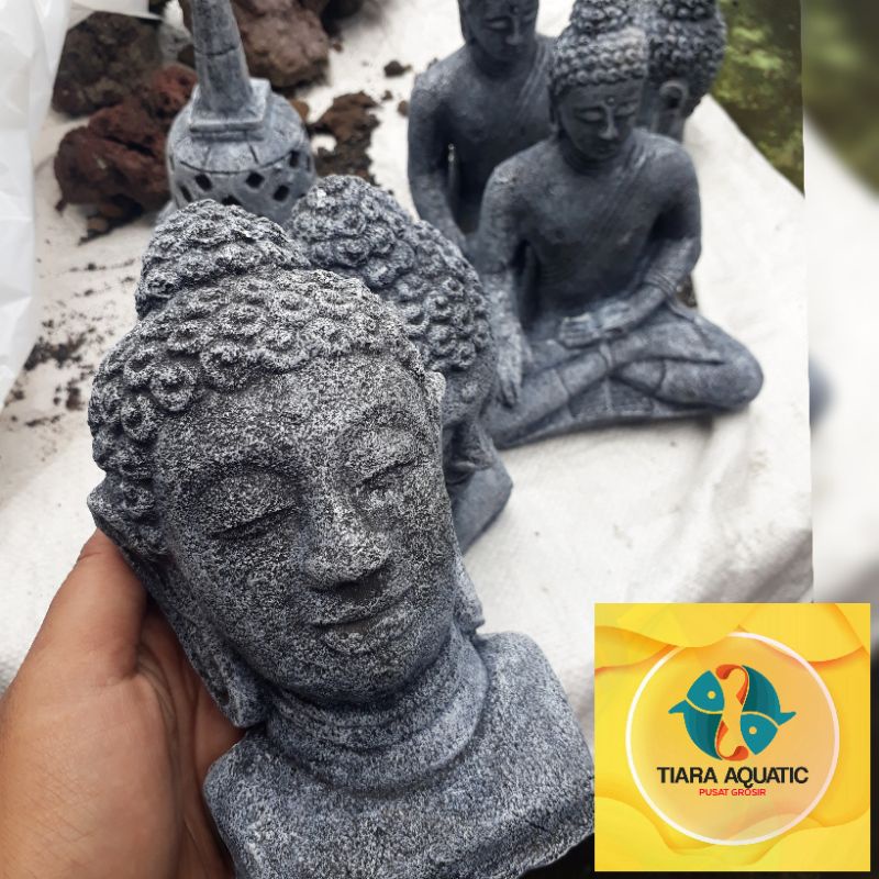 Patung aquarium patung budha tank chana