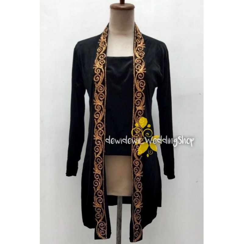 Kebaya Bludru Body Panjang - Bordir Stik Corneli