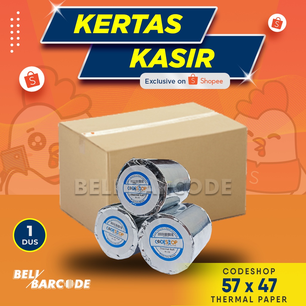 1 Dus Kertas Thermal Codeshop 57 x 47 Cetak Struk Kasir