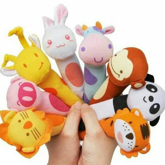 Mainan Rattle Bayi Stik Mini - Rattle Stick Boneka Kerincing Aneka Bentuk Binatang