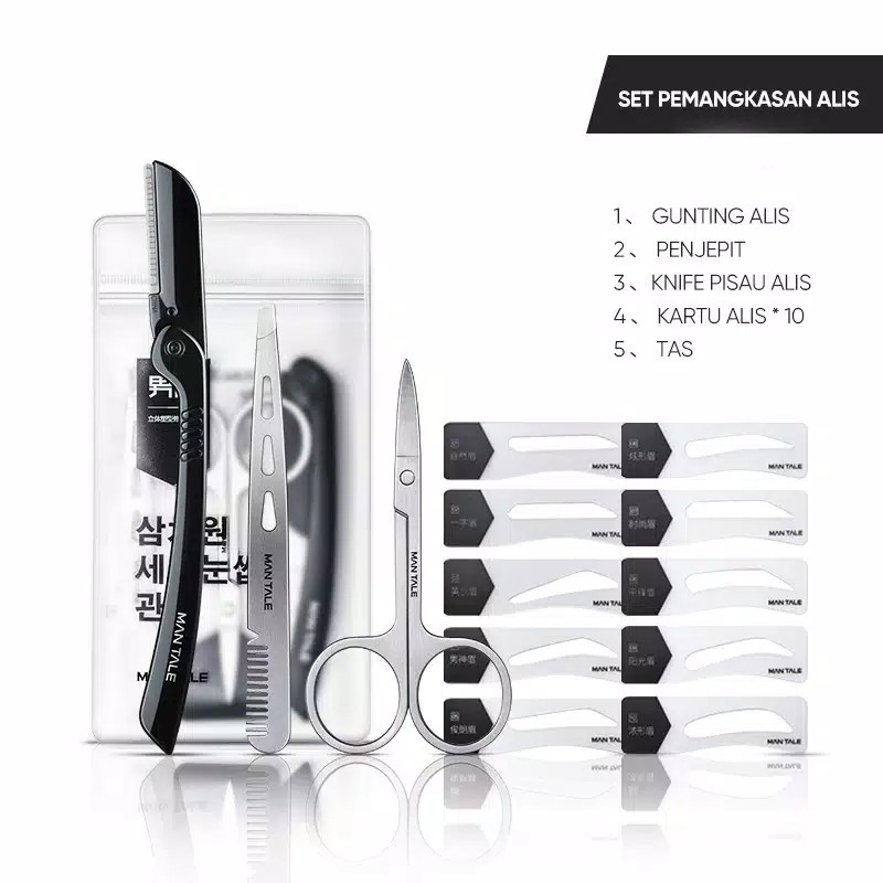 Set Pemangkas Alis Pria Merapikan Alis Eyebrow Trimming Suit