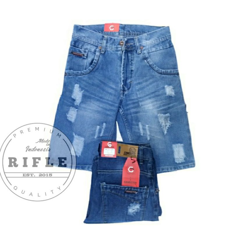 Celana Jeans Ripped Pria Pendek Size 27-38