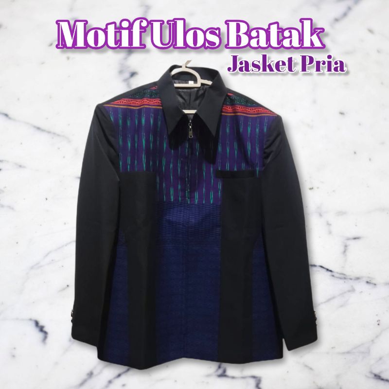 Jasket pria motif ulos batak