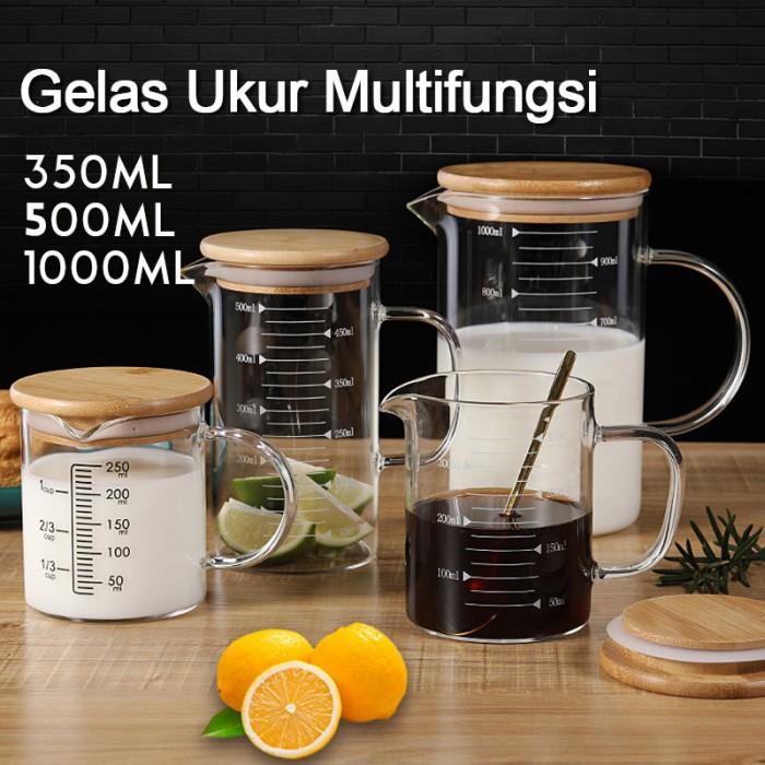 Gelastakar | 1000Ml 500Ml 350Ml Tutup Kayu Gratis Untuk Gelas Ukur Kaca