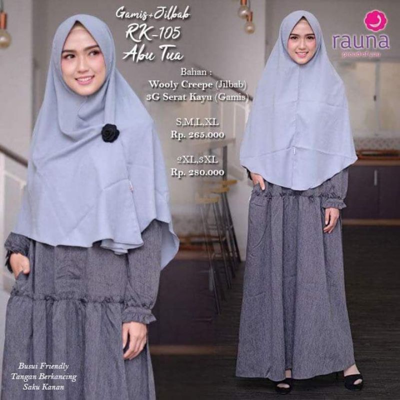 GAMIS SET HIJAB BY RAUNA RK 105