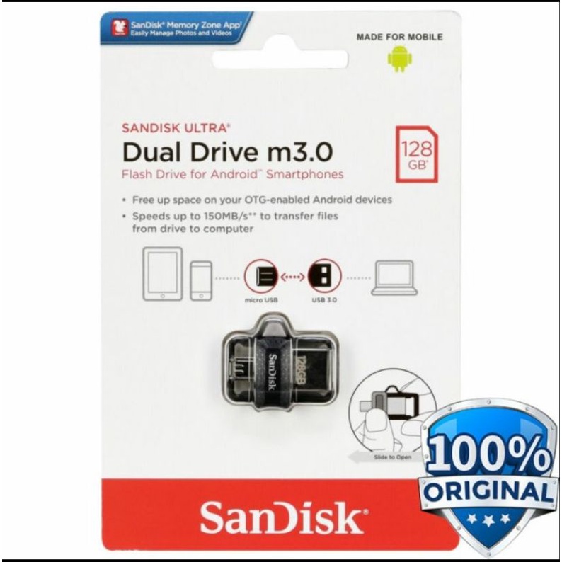 Flashdisk sandisk otg 128gb micro usb original