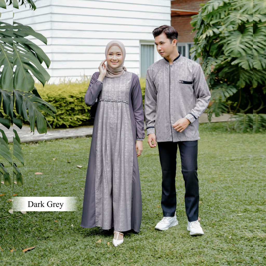 READY Najma Abaya + Koko Adam 1 set bbc collection dark grey