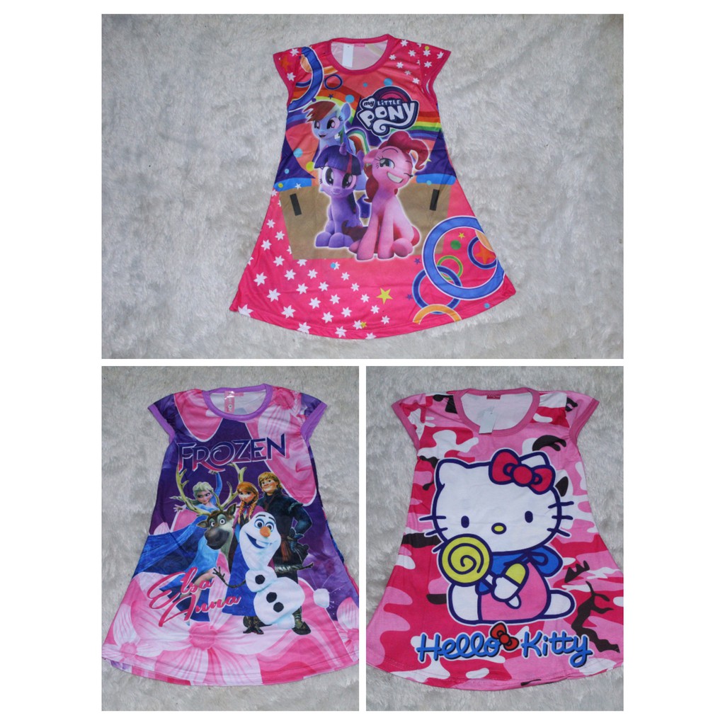 Dress/daster harian littleponny/hellokitty/elsa