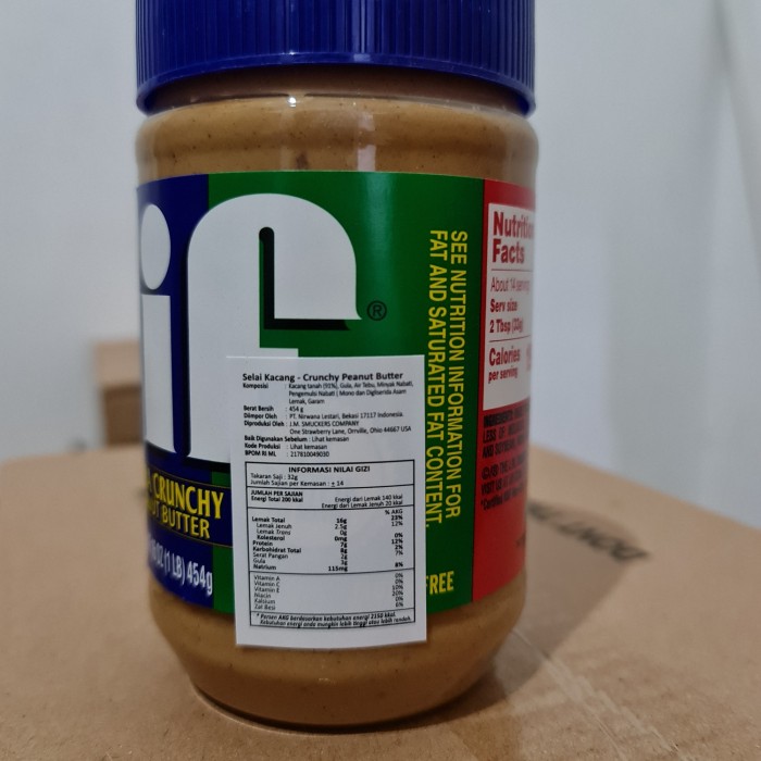 JIF Selai Selay Kacang Extra Crunchy Creamy Peanut Butter 454gr Impor