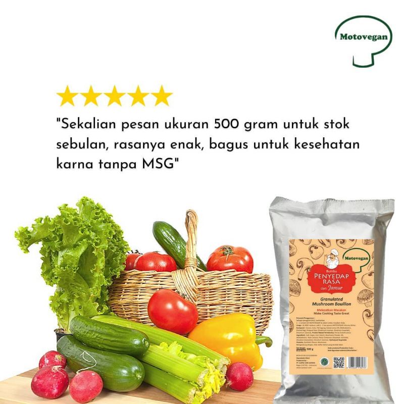 Kaldu Jamur Non MSG Motovegan 500gram