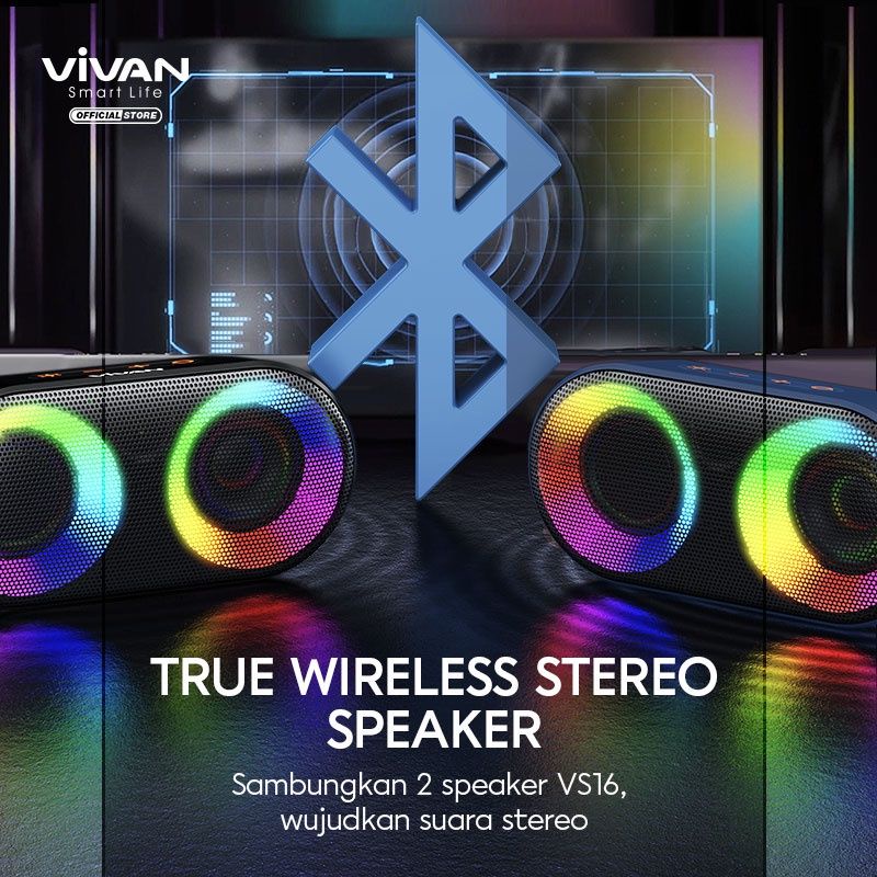 Vivan VS16 RGB Waterproof IPX6 Bluetooth Speaker