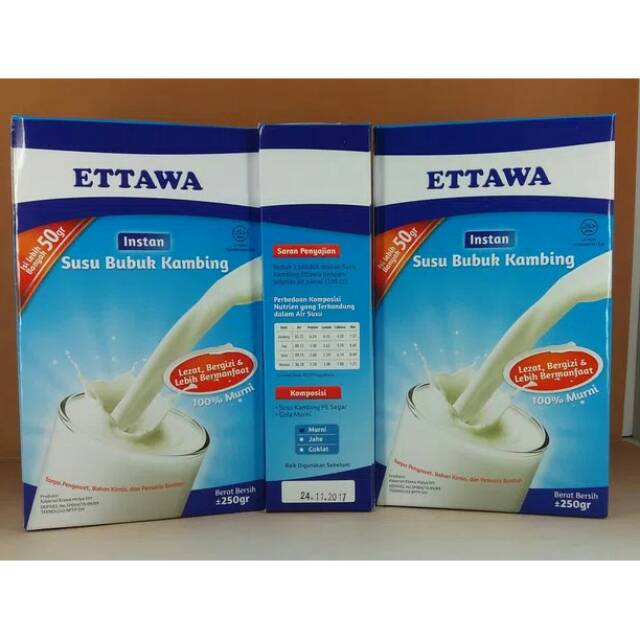 

Ettawa Instan Susu Bubuk Kambing +- 250 Gr ( Murni )
