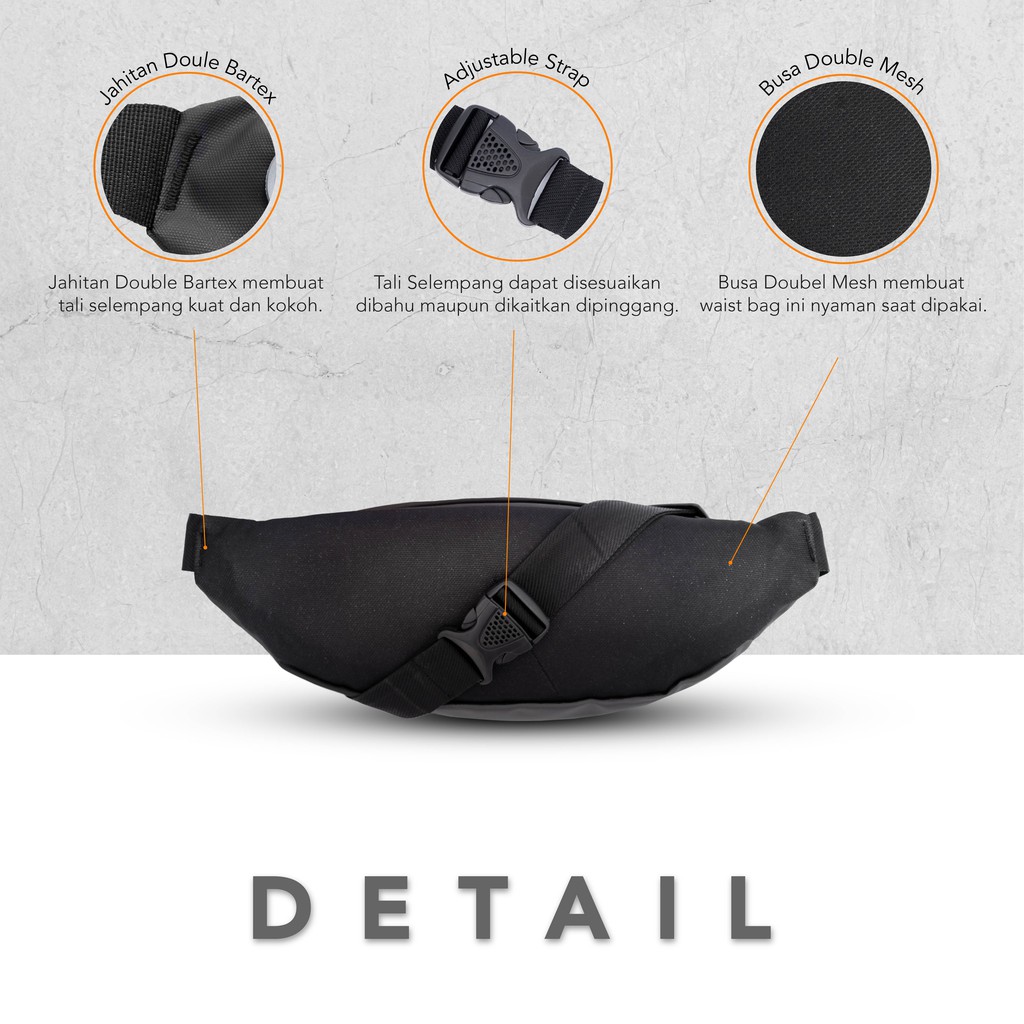 HEYLOOK Project - Waist Bag CRUIZE Waterproof Tas Selempang Pria Slingbag USB Connector Anti Sobek Anti Maling Anti Air Sling Bag Cowok Waistbag Distro Tas Pinggang Terbaru