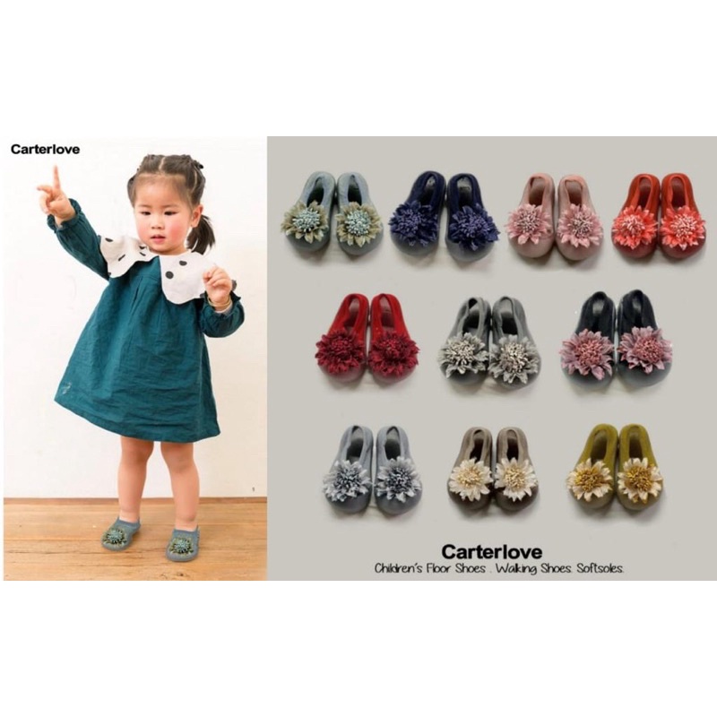 CARTER LOVE SKIDDER BIG FLOWER GIRL NOMOR 19-23 ( 6 BULAN -3 TAHUN) / Skidders Sepatu Prewalker Shoes Sepatu Bayi Alas Karet Skidder bayi anak perempuan skider bayi anak perempuan girl prewalker bayi anak perempuan