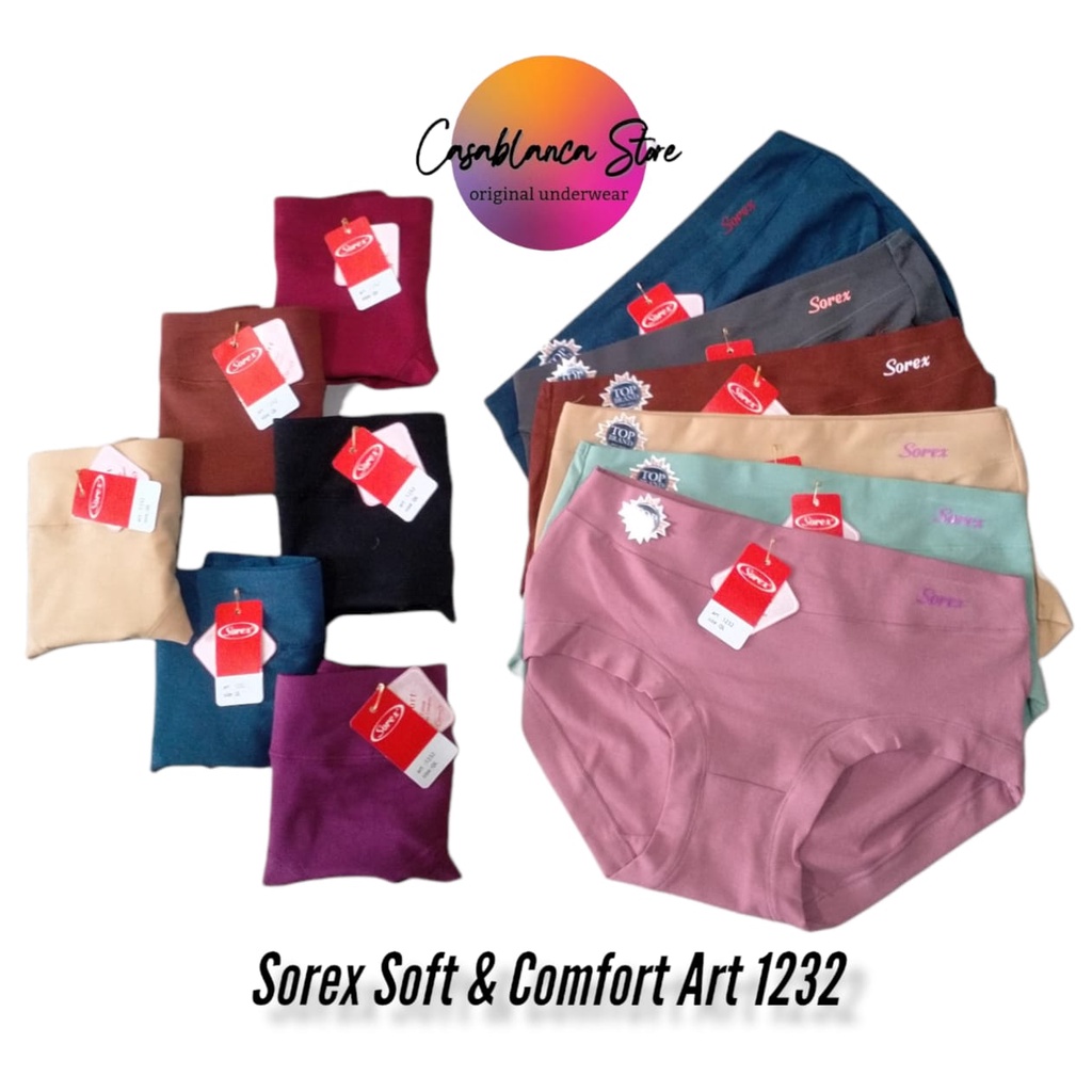 CELANA DALAM WANITA SOREX EDISI SOFT &amp; COMFORT (Art. 1232) BERBAHAN SANGAT HALUS &amp; LEMBUT.