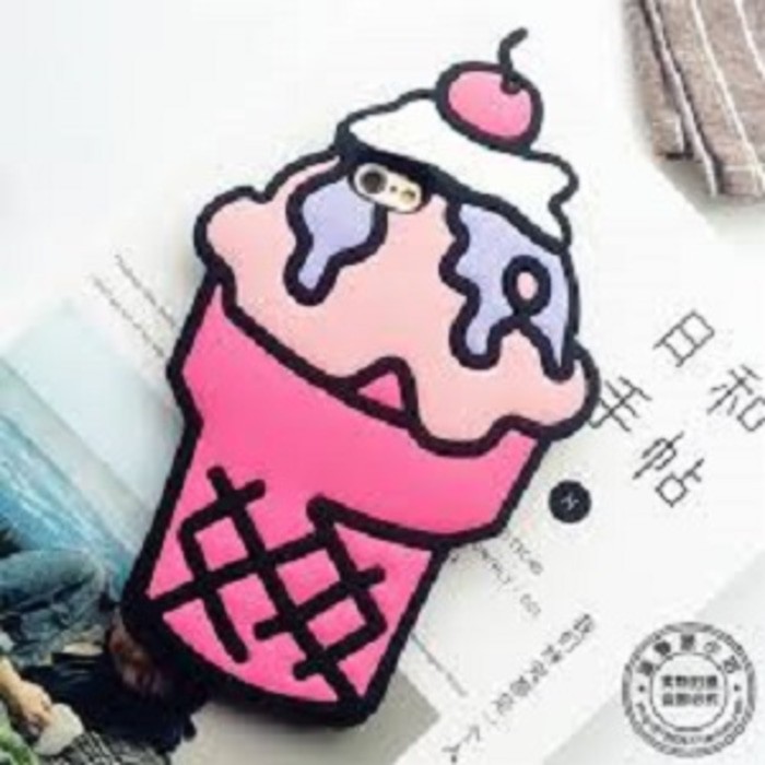 Casing Iphone 6 3Dcase Ice Cream Pink