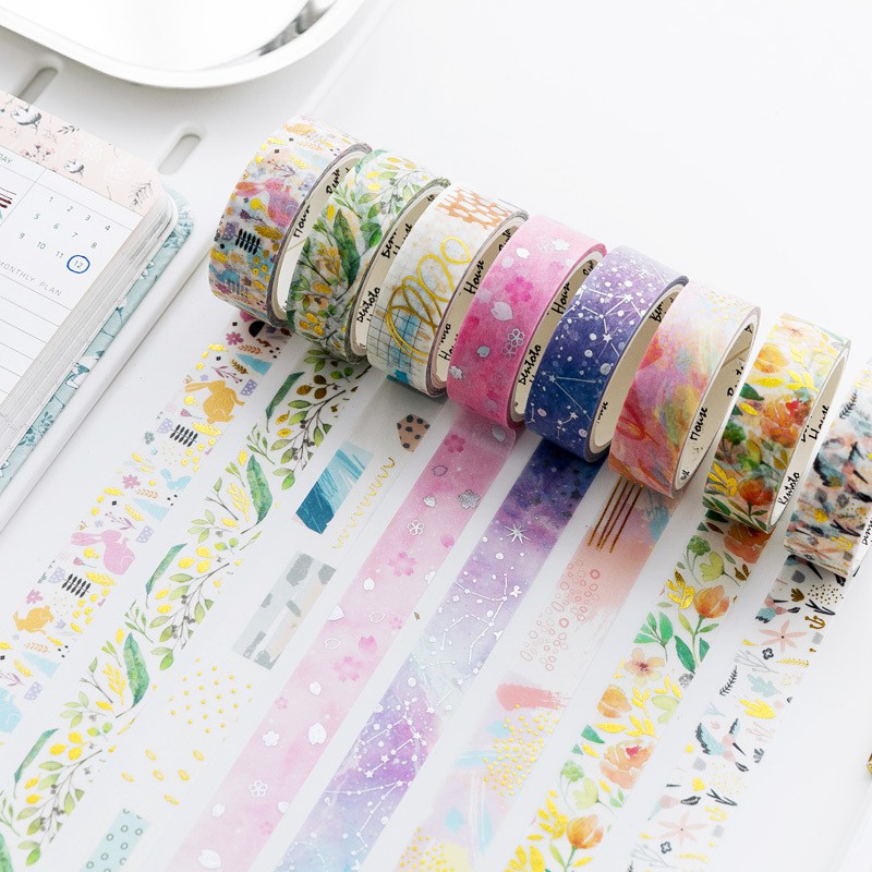 

Best IMPORT Starry sky Forest flower Unicorn laser Gilding Decorative Washi Tape Adhesive Tape DIY
