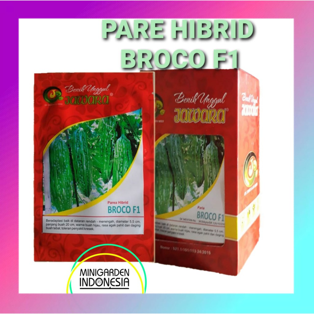 Pare hibrid BROCO  PACK 10 GRAM Benih Hibrida Jawara bibit tanaman sayur sayuran paria f1 unggul ± 55