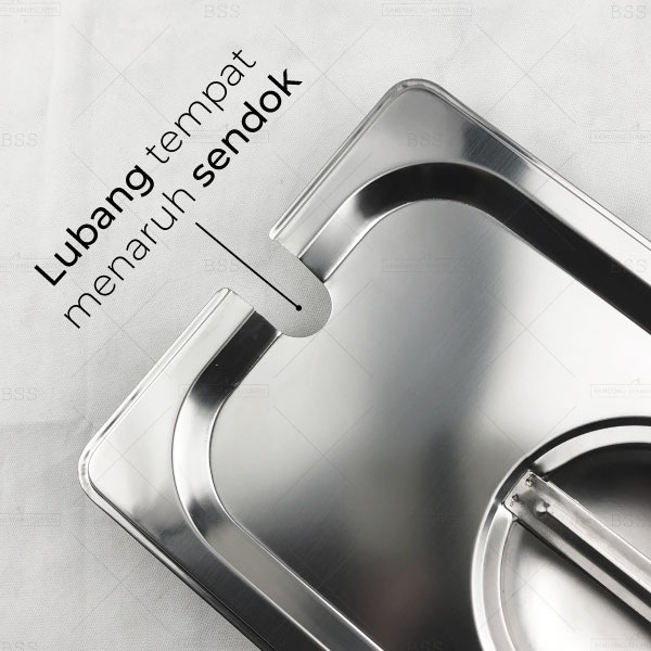 Tutup Food Pan 1/6 wadah penyimpan panstainless steel gastronom