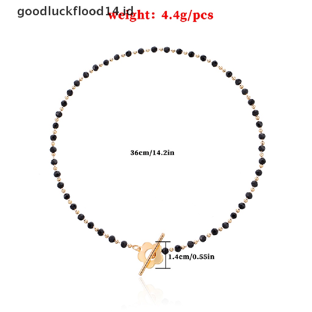 [OOID] Fashion Luxury Black Crystal Glass Bead Chain Choker Necklace for Women Jewelry ID