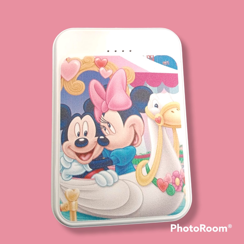 [MICKEY MINNIE]POWERBANK MINI KARAKTER 2 USB KAPASITAS 10000MAH MOTIF KARTUN