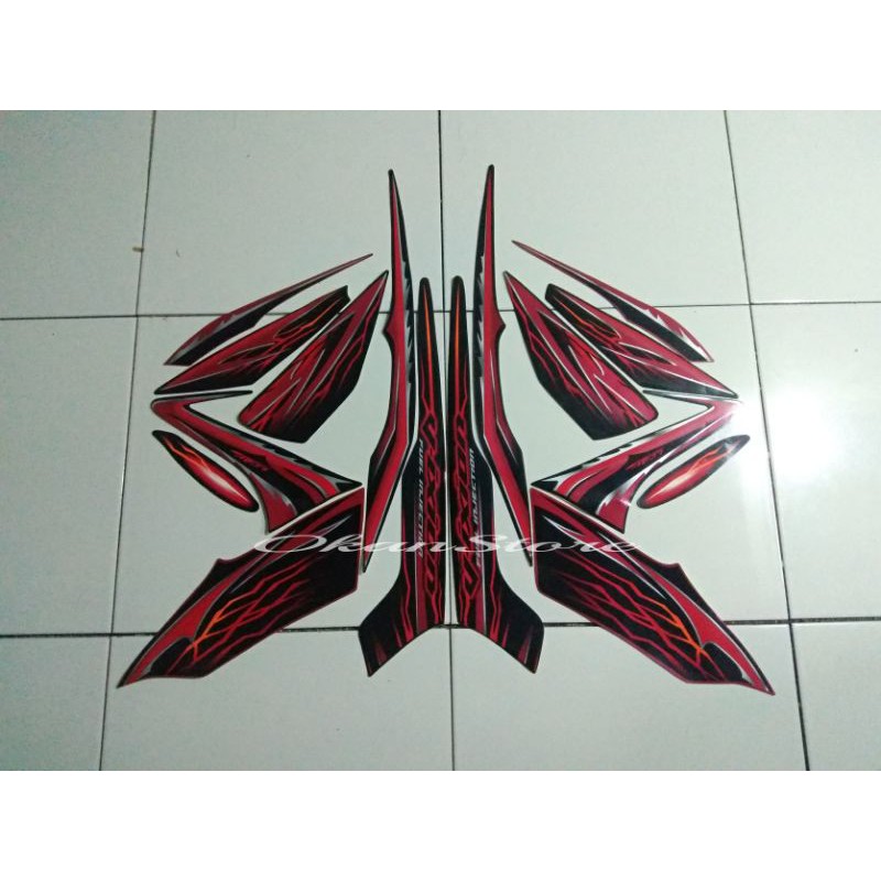 stiker striping Vixion old 2010-2011 hitam merah