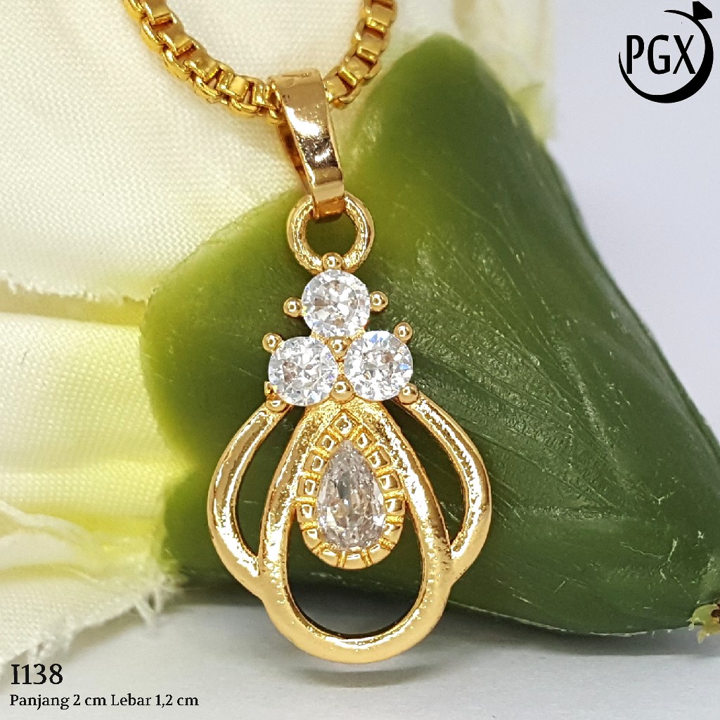 PGX Liontin Kalung Xuping Wanita Perhiasan Lapis Emas Aksesoris Fashion - I138