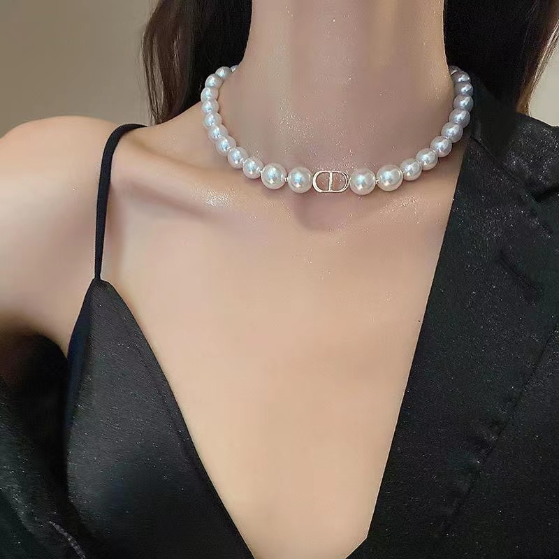 IFYOU Kalung Choker Rantai Mutiara Besar Gaya Korea Untuk Wanita