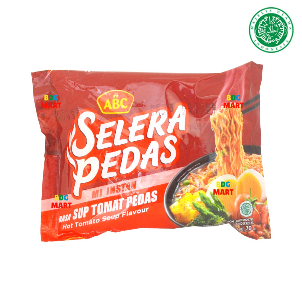 

ABC Selera Pedas Sup Tomat Pedas Mie Instan Kuah Halal MUI - 70gr