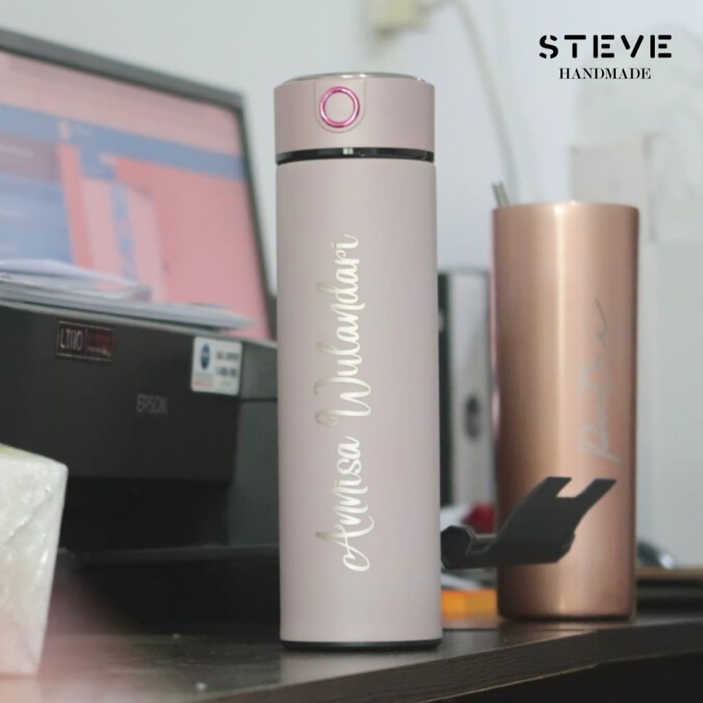 Botol minum stainless termos vacuum tumbler travel mug TM0302 Pink custom Tahan Air Panas dan Dingin