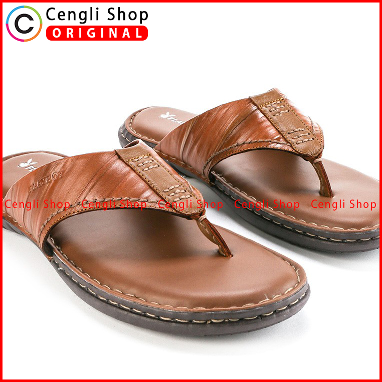 PLAYBOY SANDAL JEPIT KULIT CASUAL PRIA BRANDED ORIGINAL TERBARU PLH6