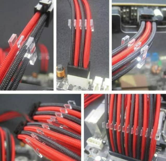 4 Pin Transparan Sisir Kabel Cable Comb Sleeved