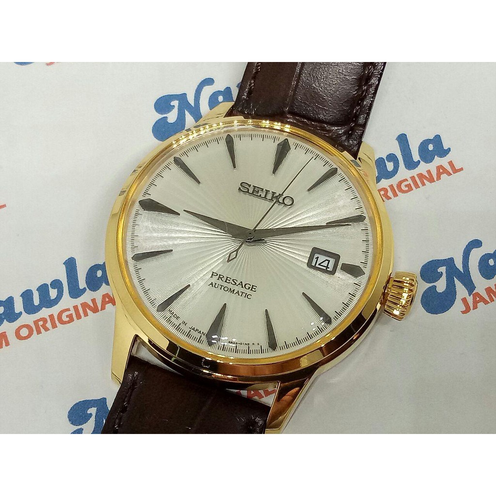 Seiko Presage Cocktail SRPB44J1 Brown Leather - Jam Tangan Pria SRPB44