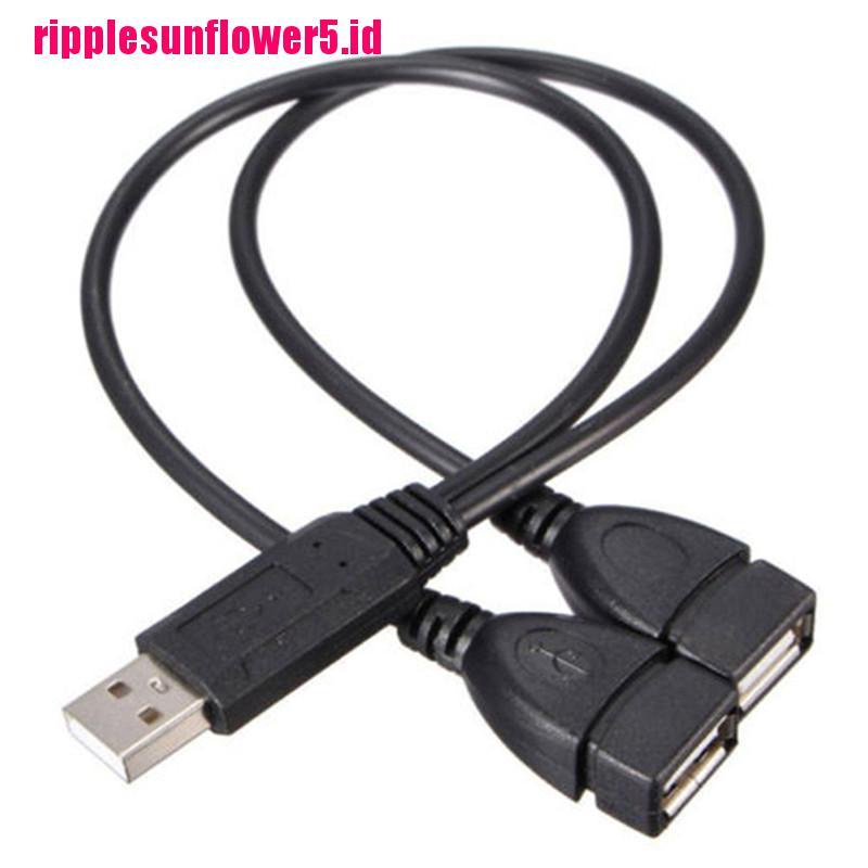 Kabel Adapter Splitter Y USB 2.0 A Male Ke 2 Dual Female Jack Hub