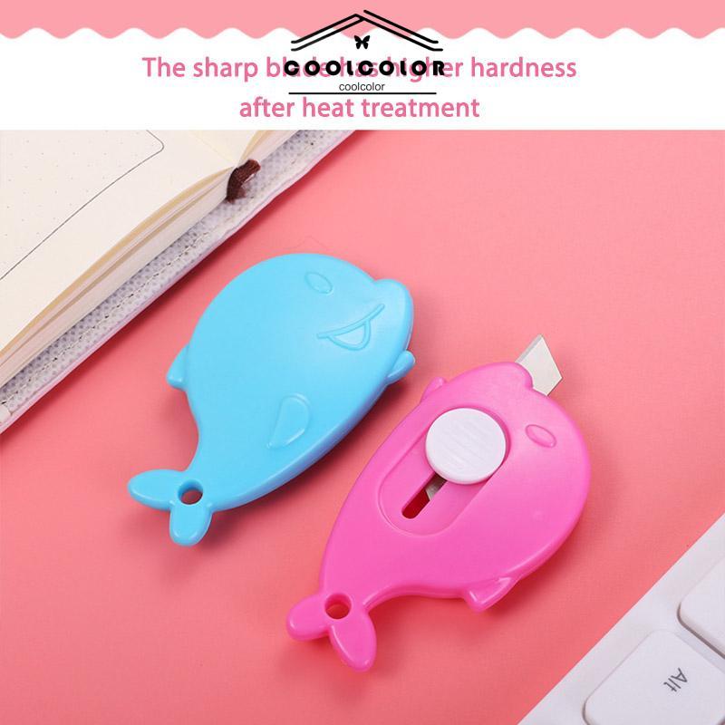 COD Mini Kartun Pemotong Utilitas Kecil Portabel Pemotong Unboxing Wortel Dolphin Whale Art Paper Cutter- cl