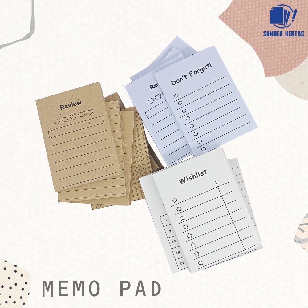 

MEMO PAD/CATATAN DIARY/CATATAN TEMPEL DIARY/NOTES/NOTEPAD/WISHLIST/WEEKLY/50 LEMBAR/MURAH