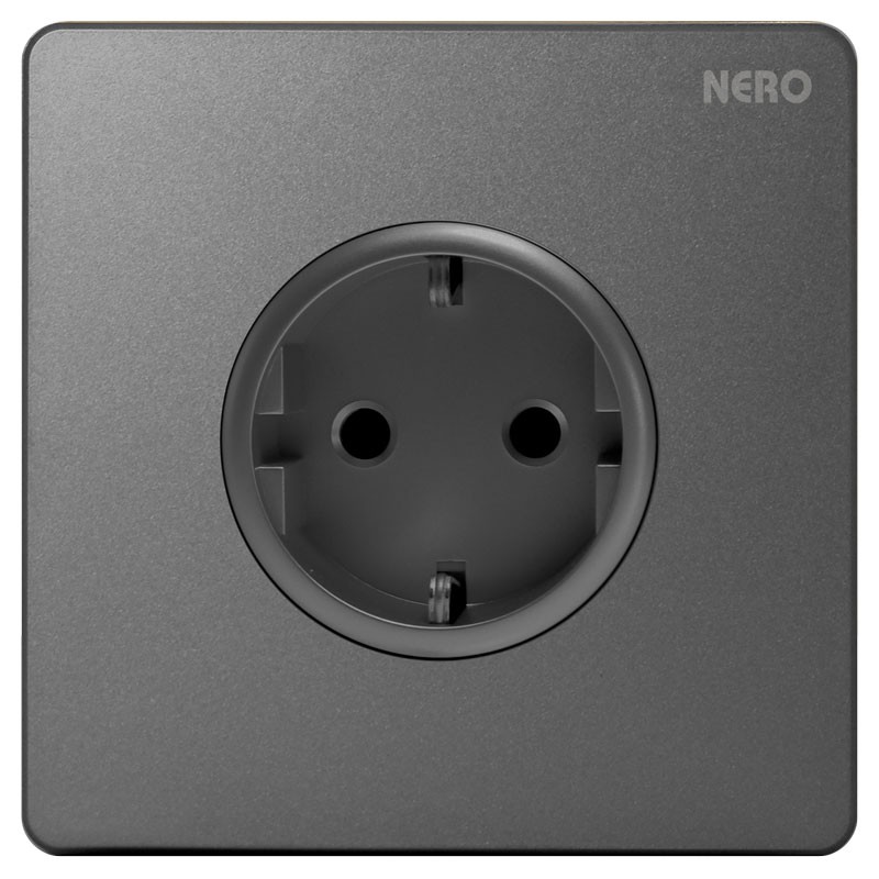 NERO Stop Kontak CASA X2 X216VG GREY / SCHUKO SOCKET / STOPKONTAK 2 LUBANG