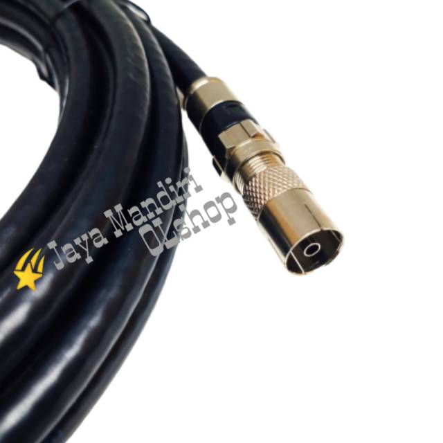 KABEL ANTENA LOOP OUT 5 METER/ KABEL ANTENA MALE TO FEMALE BLACK 5 Meter