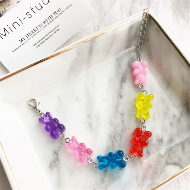 PROMO 9.9 Gelang Gummy Bear Beruang Warna Fancy Lucu Import Wanita Anak Premium Quality