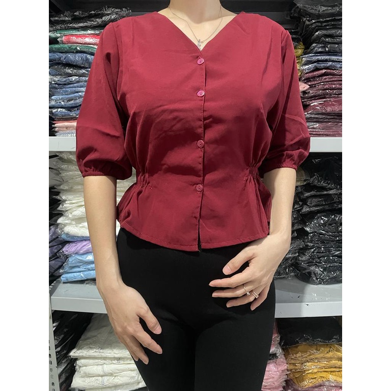 Basic id fashion Top blouse elle blouse korea wanita