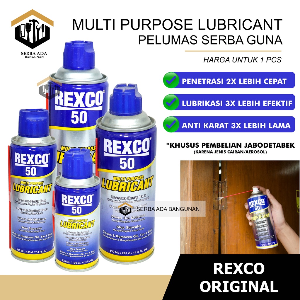 PELUMAS SERBAGUNA REXCO 120 ml 220 ml 350 ml 500 ml REXCO Multi Purpose Degreaser