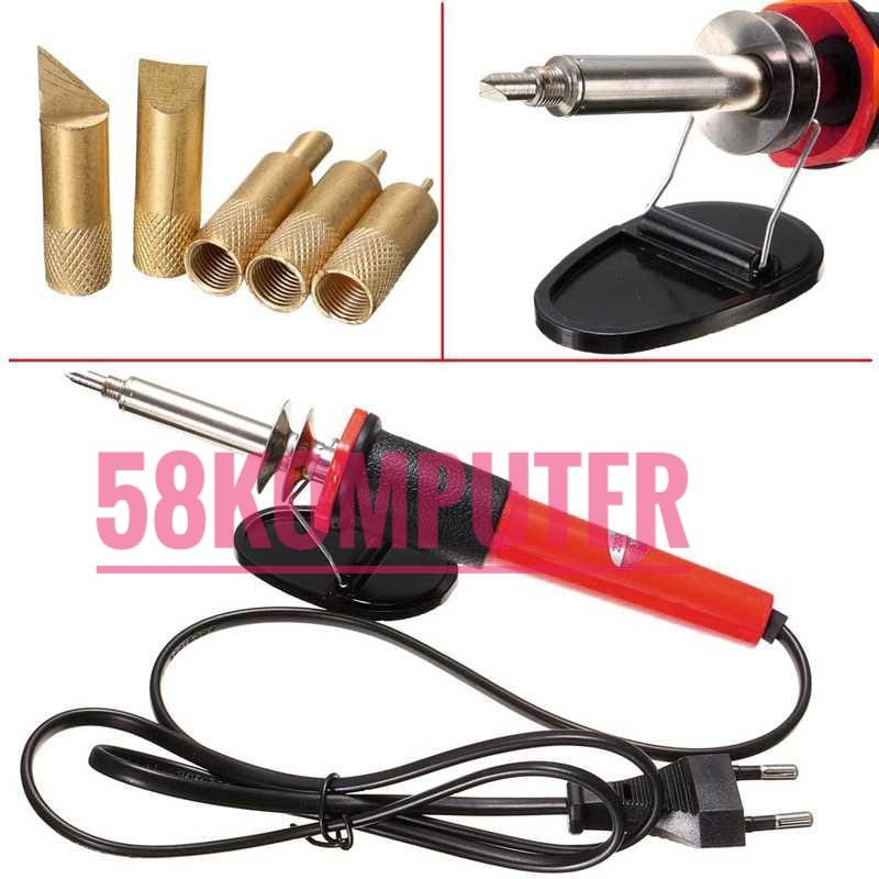 Alat Ukir Kayu Kaligrafi Pirografi Solder Lukis Bakar Kayu Wood Charving Burn Pirography Solder Listrik 60watt