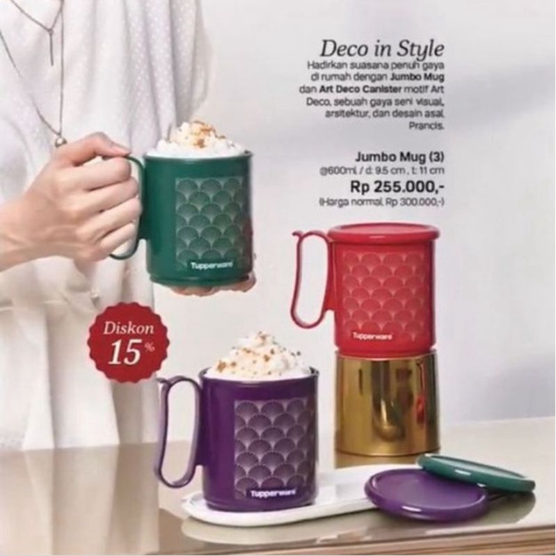 jumbo mug tupperware isi 3 / Jumbo mug art tupperware