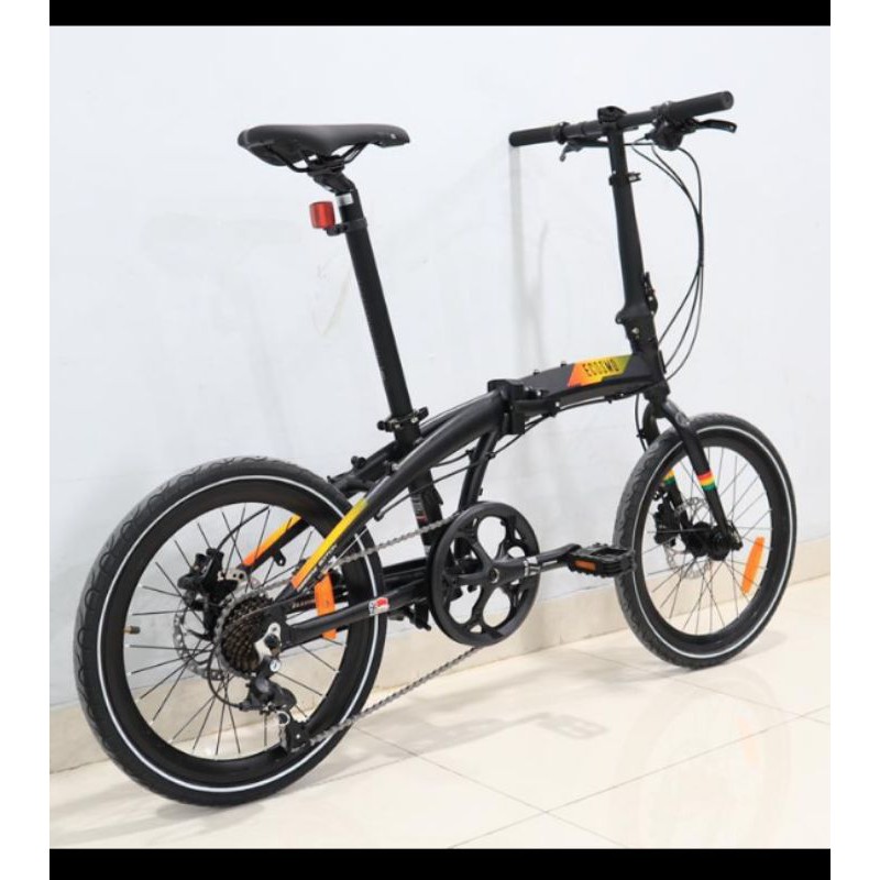 Sepeda Lipat 20 Inch Element Ecosmo Reggae Edition Black 8Speed Hydraulic